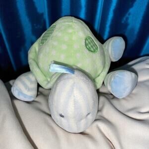 Baby Gund Plush Turtle Teller Stripes Dots Stuffed Animal Nursery Shower Gift